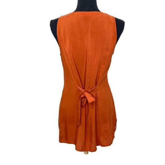 Modcloth Burnt Orange Tank Top with Tie Back. Small New No Tag - Picture 2 of 5